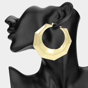 Bold Geometric Gold Hoop Earrings